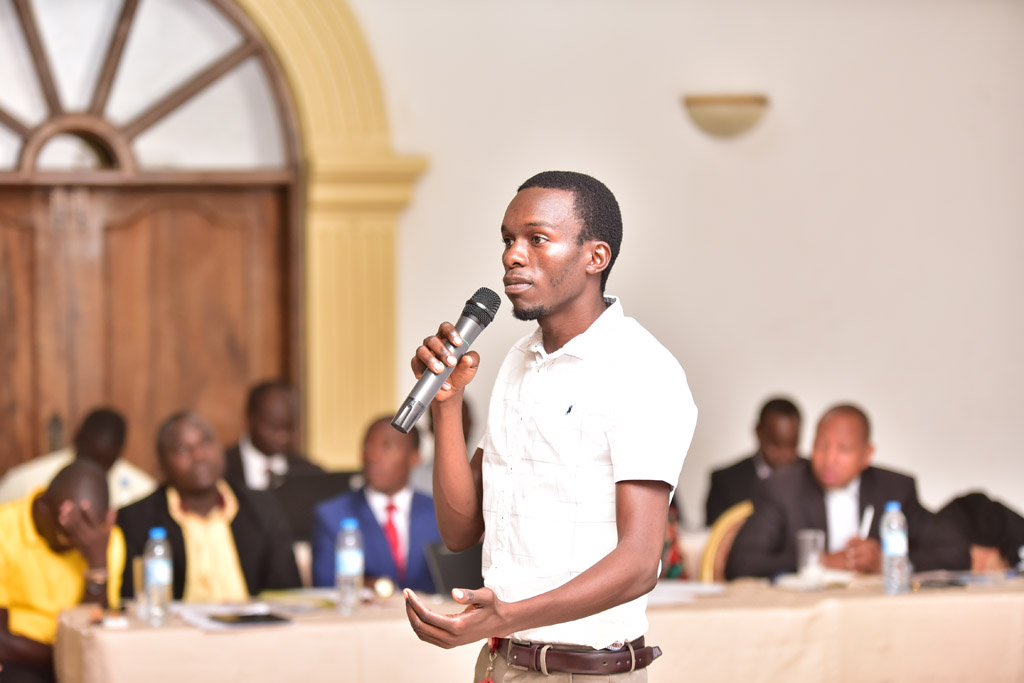 Mr. Herbert Musoke presenting on ICT during the Pre-AGM Image